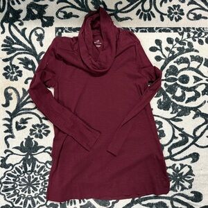 J Jill Burgundy Cowl Neck Tunic